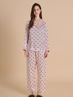 19 Momme Polka Dot Long Sleeve Silk Pajama Set