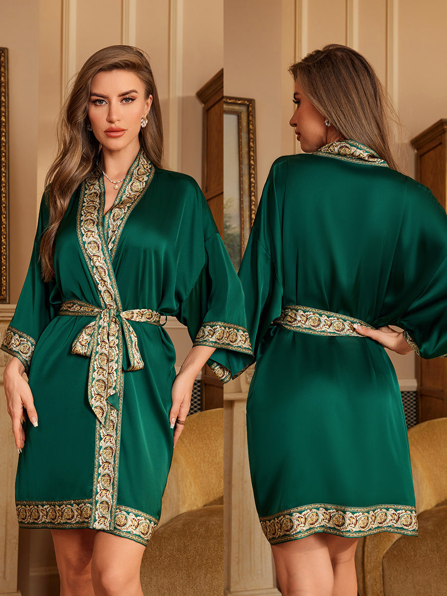 Emerald Green Luxury Satin Robe