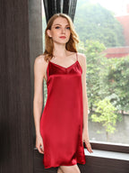 Sheer V-Neck Mulberry Silk Slip Dress