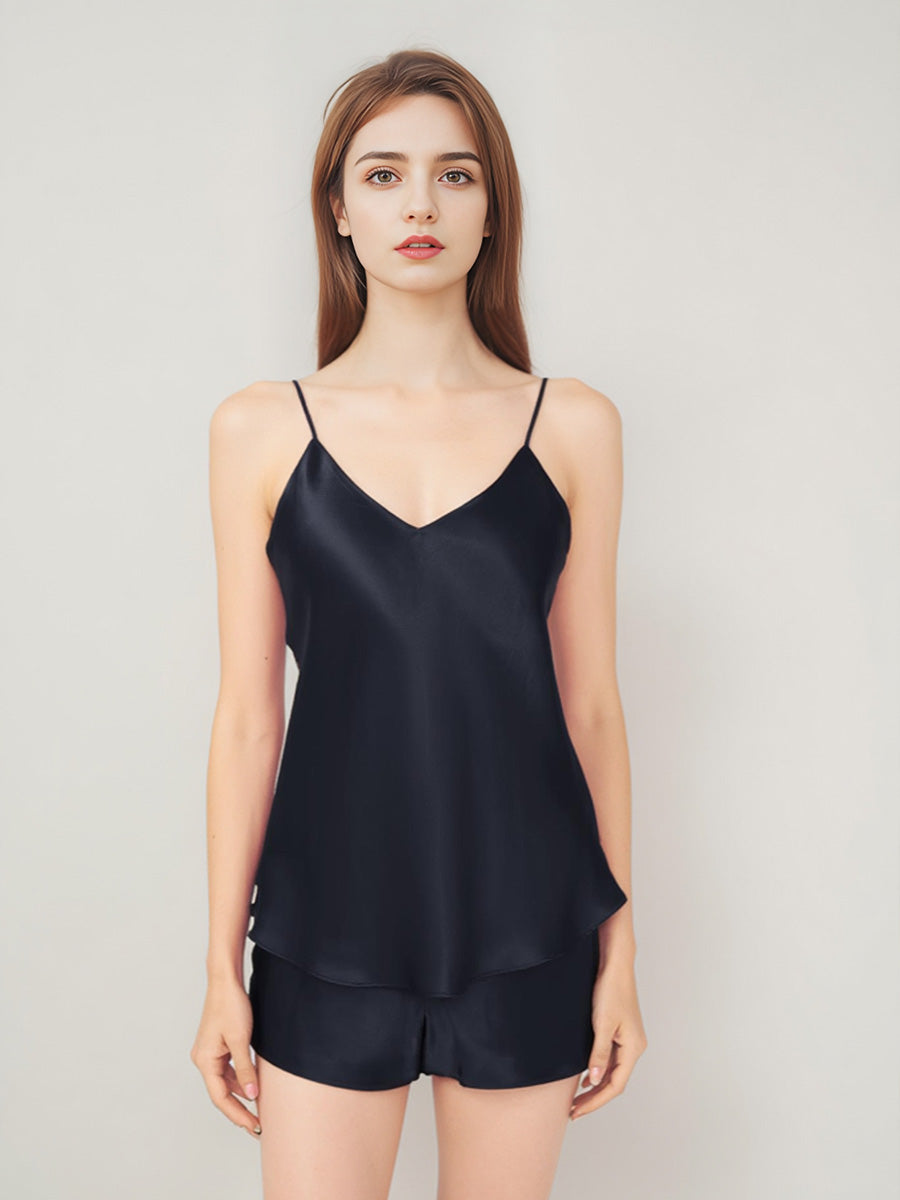 100% Mulberry Silk Cami Top & Shorts Sleepwear Set