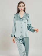 Contrast Piping Long Sleeve Pajama Set