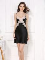Mulberry Silk Robe and Keyhole Back Slip Dress Set