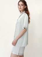 Short Sleeve Button Front Pajama Shorts Set
