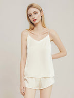 100% Mulberry Silk V-Neck Pajama Set