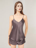100% Mulberry Silk Cami Top & Shorts Sleepwear Set