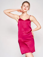 100% Mulberry Silk 19 Momme Spaghetti Strap Mini Sleep Dress