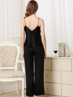 19 Momme Silk Tie-Back Cami and Pants Pajama Set