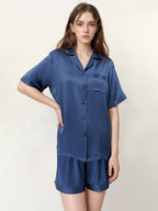 Short Sleeve Button Front Pajama Shorts Set