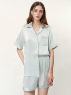 Short Sleeve Button Front Pajama Shorts Set