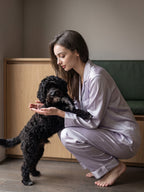 Contrast Piping Notched Collar Long Sleeve Pajama Set