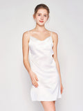 100% Mulberry Silk 19 Momme Sleeveless Side Slit Sleep Dress