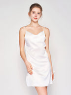 100% Mulberry Silk 19 Momme Sleeveless Side Slit Sleep Dress