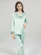 Contrast Piping Long Sleeve Pajama Set