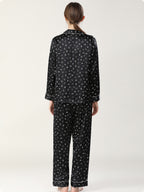 19 Momme Silk Long Sleeve Pajama Set with Letter Print