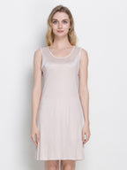 100% Mulberry Silk Sleeveless Nightgown Side Slit Sleep Dress
