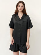 Short Sleeve Button Front Pajama Shorts Set