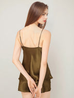 100% Mulberry Silk Cami Top & Shorts Sleepwear Set