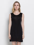 100% Mulberry Silk Sleeveless Nightgown Side Slit Sleep Dress