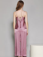 19 Momme Silk Tie-Back Cami and Pants Pajama Set