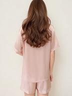 Short Sleeve Button Front Pajama Shorts Set