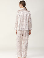 19 Momme Silk Long Sleeve Pajama Set with Heart Print