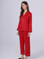 19 Momme Horse Jacquard Long Sleeve Silk Pajama Set