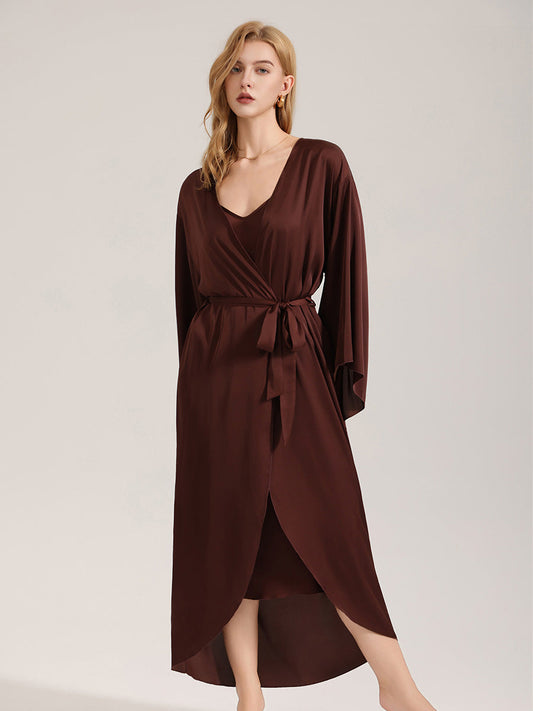 Solid Satin Kimono Robe