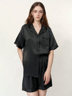 Short Sleeve Button Front Pajama Shorts Set