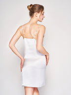 100% Mulberry Silk 19 Momme Spaghetti Strap Mini Sleep Dress