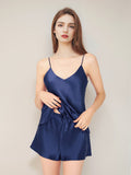 100% Mulberry Silk Cami Top & Shorts Sleepwear Set