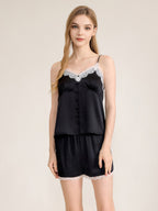 100% Mulberry Silk Cami & Shorts 2-Piece Pajama Set