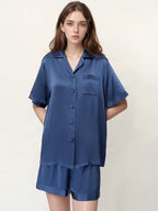 Short Sleeve Button Front Pajama Shorts Set