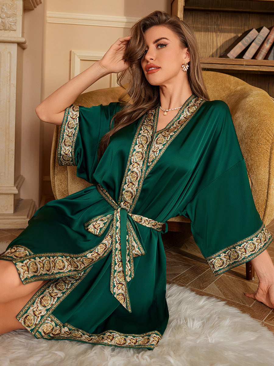 Emerald Green Luxury Satin Robe