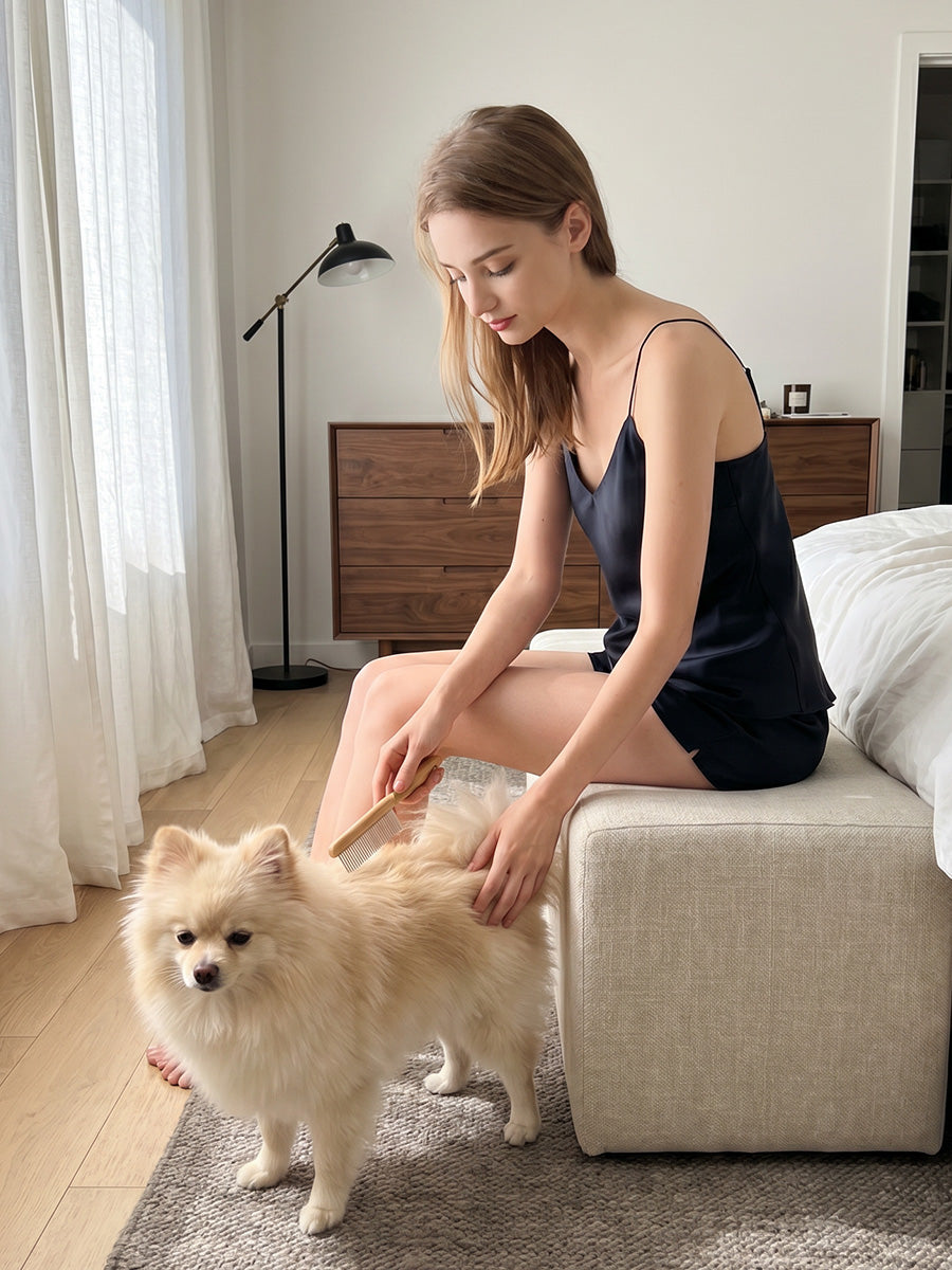100% Mulberry Silk Cami Top & Shorts Sleepwear Set