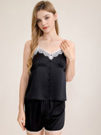 100% Mulberry Silk Cami & Shorts 2-Piece Pajama Set