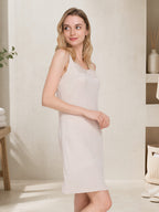 100% Mulberry Silk Sleeveless Nightgown Side Slit Sleep Dress