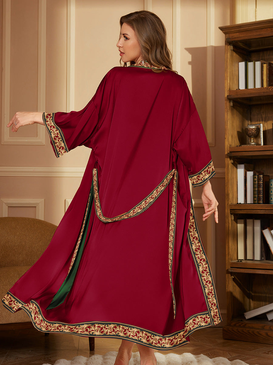 Luxury Trim Silky Robe Set