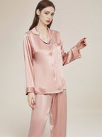 Contrast Piping Long Sleeve Pajama Set