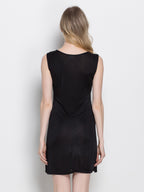 100% Mulberry Silk Sleeveless Nightgown Side Slit Sleep Dress