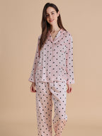 19 Momme Polka Dot Long Sleeve Silk Pajama Set