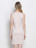 100% Mulberry Silk Sleeveless Nightgown Side Slit Sleep Dress