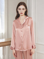 Contrast Piping Long Sleeve Pajama Set