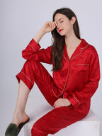 19 Momme Horse Jacquard Long Sleeve Silk Pajama Set