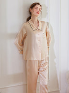 19 Momme Pointed Collar Silk Pajama Set