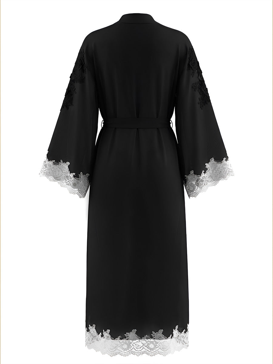 Black Chiffon Maxi Robe