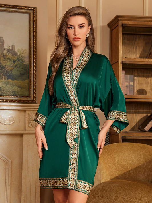 Emerald Green Luxury Satin Robe