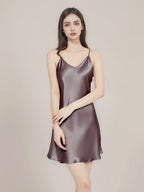 Luxury 100% Mulberry Silk Satin V-Neck Cami Night Dress