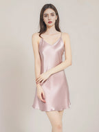 Luxury 100% Mulberry Silk Satin V-Neck Cami Night Dress