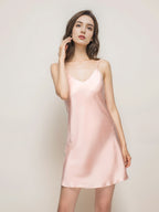 Luxury 100% Mulberry Silk Satin V-Neck Cami Night Dress