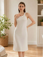 Silk Blend Halter Neck Sleeveless Midi Nightgown